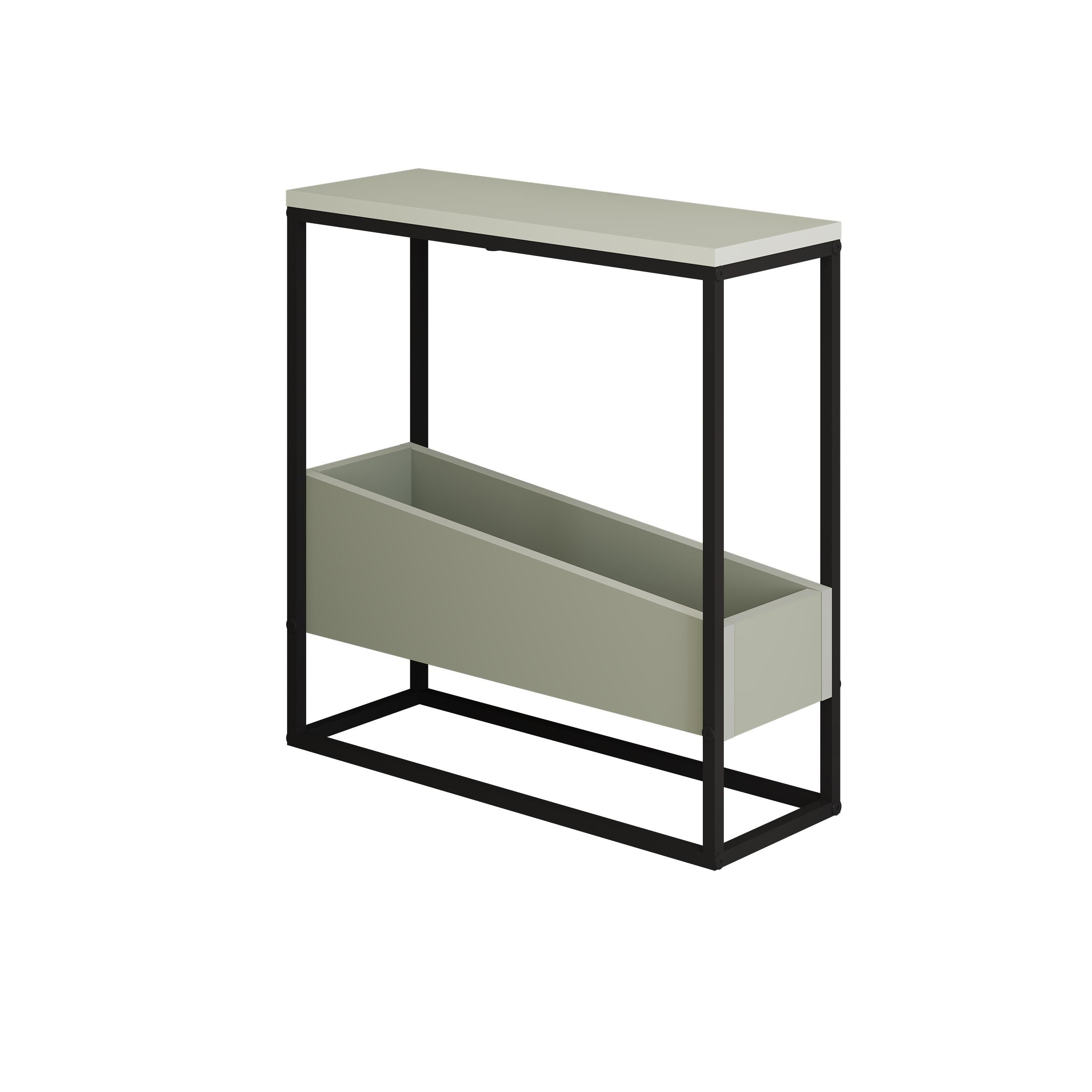 Slim Side Table – Oak & Black | Lido - Additional Image 2