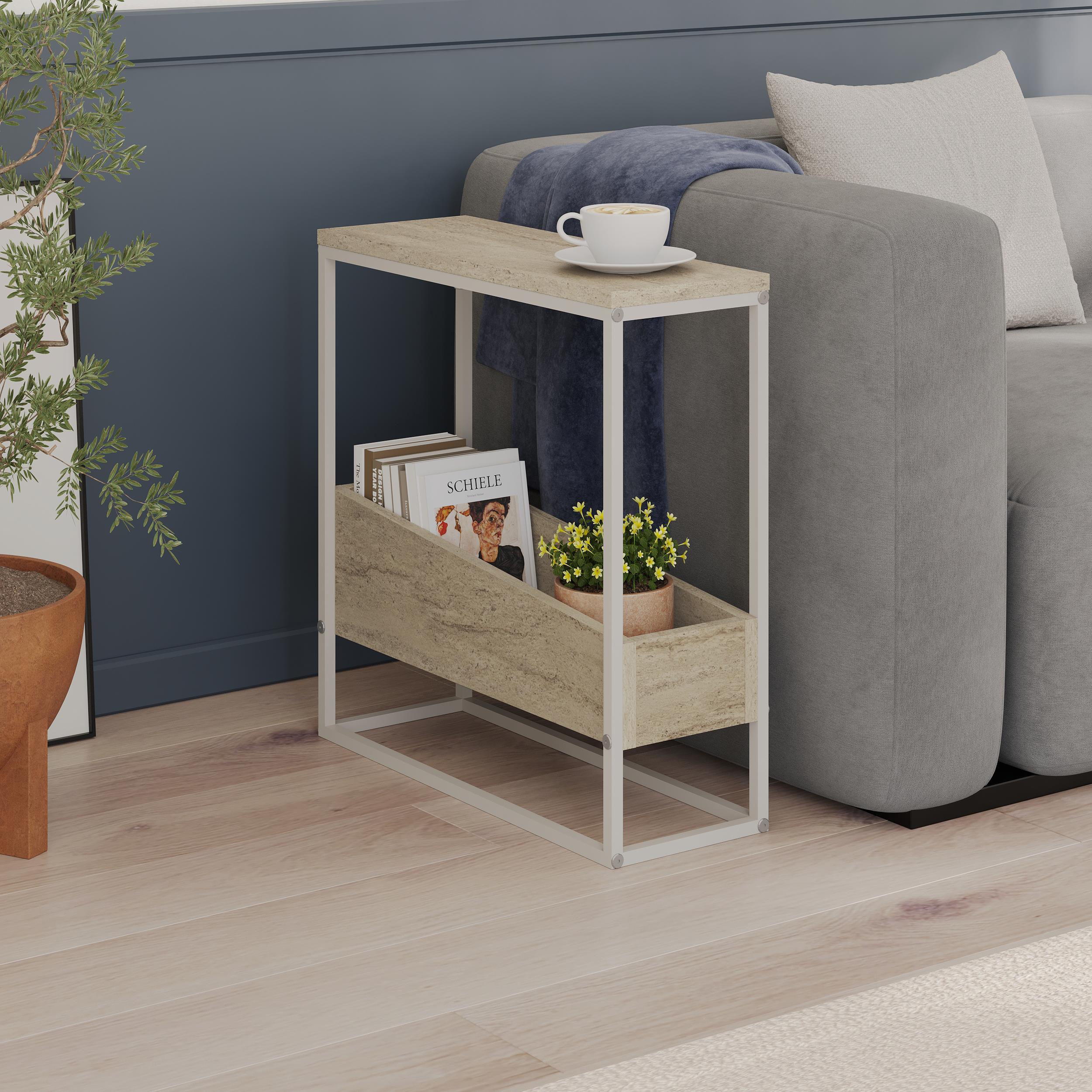 Slim Side Table – Oak & Black | Lido