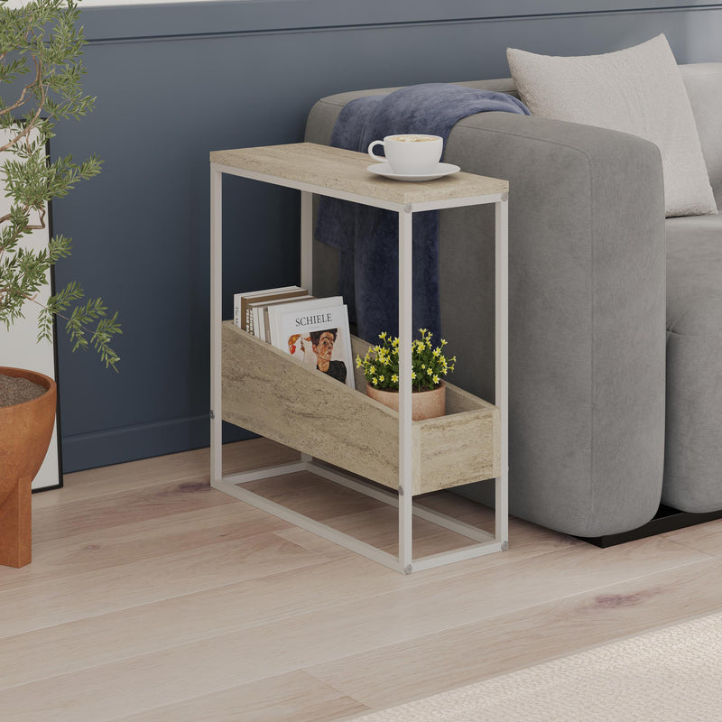 Slim Side Table – Oak & Black | Lido