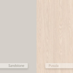 Tania Side Table with Storage Shelves – Sonoma Oak,Sandstone