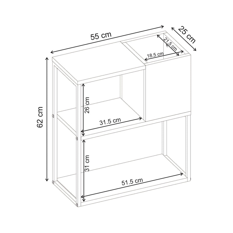 Tania Side Table with Storage Shelves - Additional Image 5