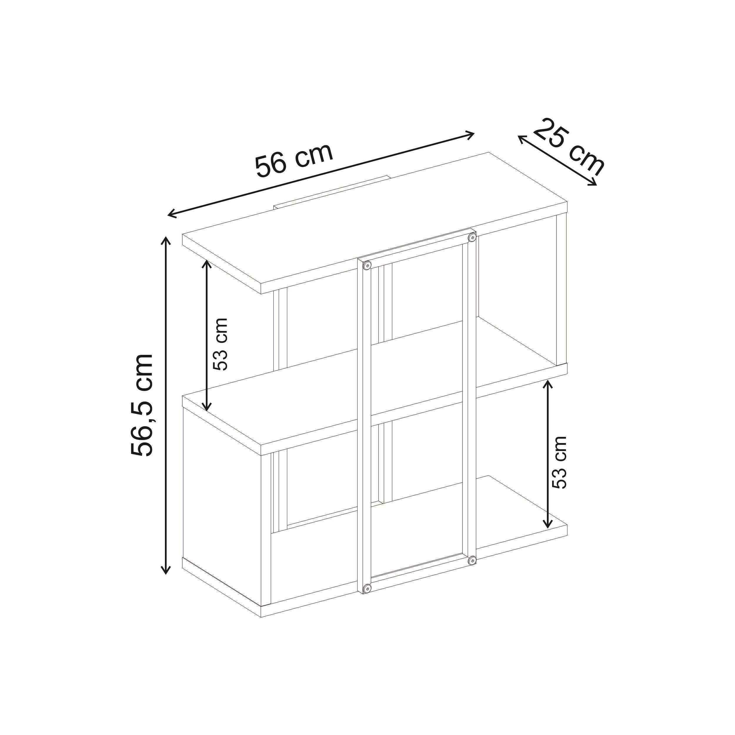 Homia Stepped Side Table with Open Shelves – Living Room End Table - Additional Image 9