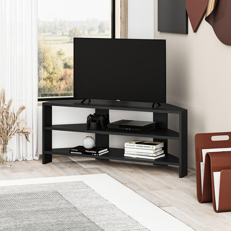 Thales Corner Modern TV Stand Multimedia Centre Corner 110cm - Decortie
