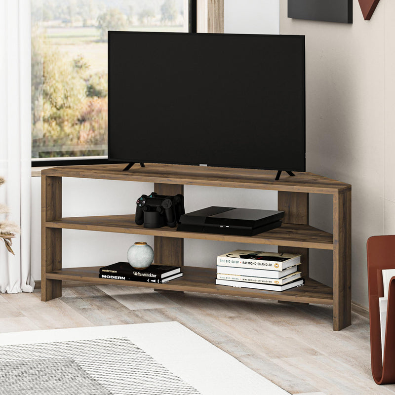 Thales Corner Modern TV Stand Multimedia Centre Corner 110cm - Decortie