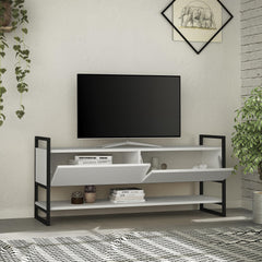 Metola Modern TV Stand Multimedia Stand TV Unit With Storage Cabinet 130cm – White