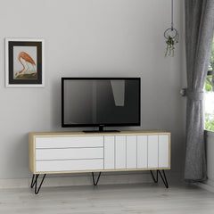 Picadilly Modern TV Stand Multimedia Centre With Storage Cabinet 139cm – Sapphire Oak,White