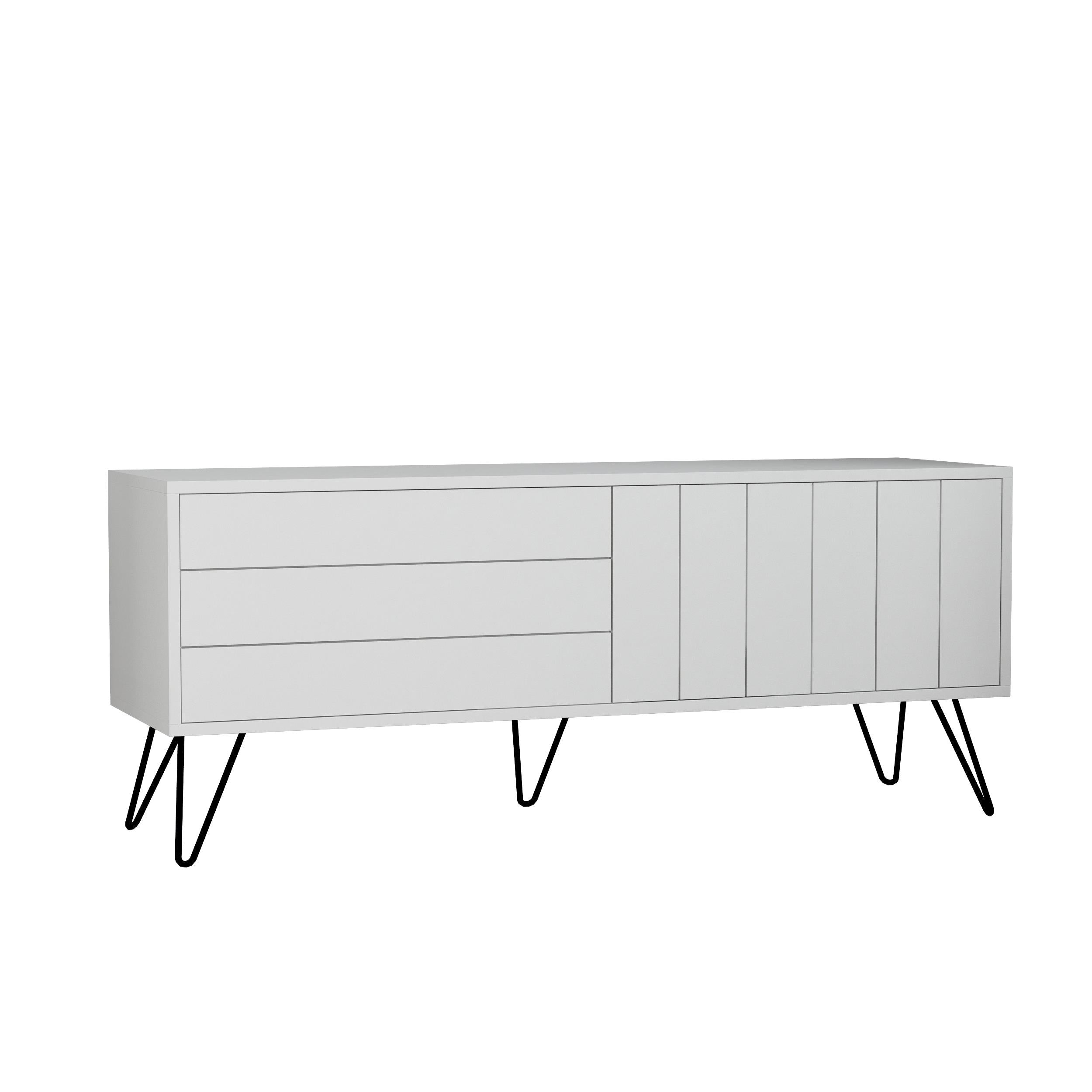 Picadilly Modern TV Stand Multimedia Centre With Storage Cabinet 139cm – White