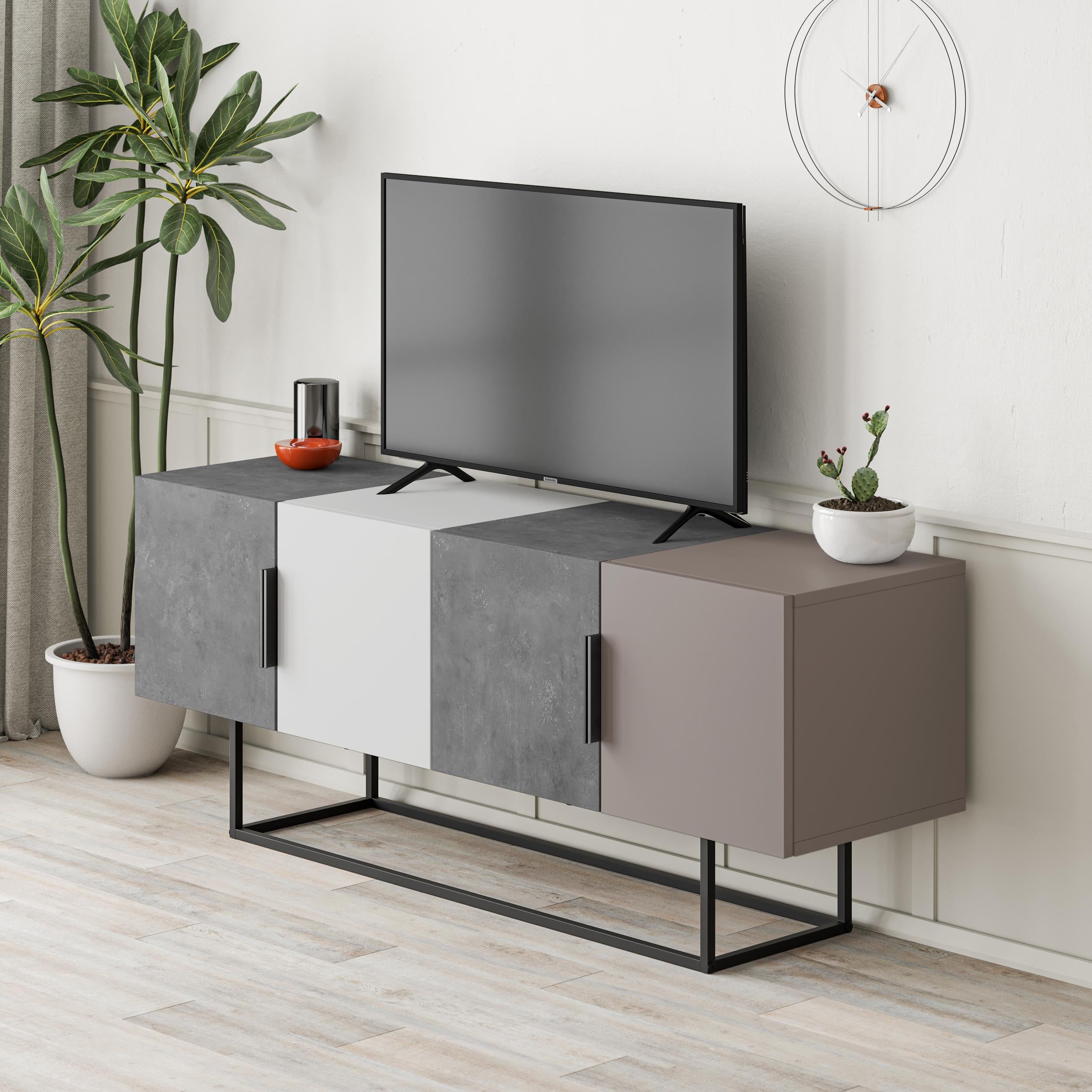 (metal Black) Retro Grey,White,Retro Grey,Light Mocha