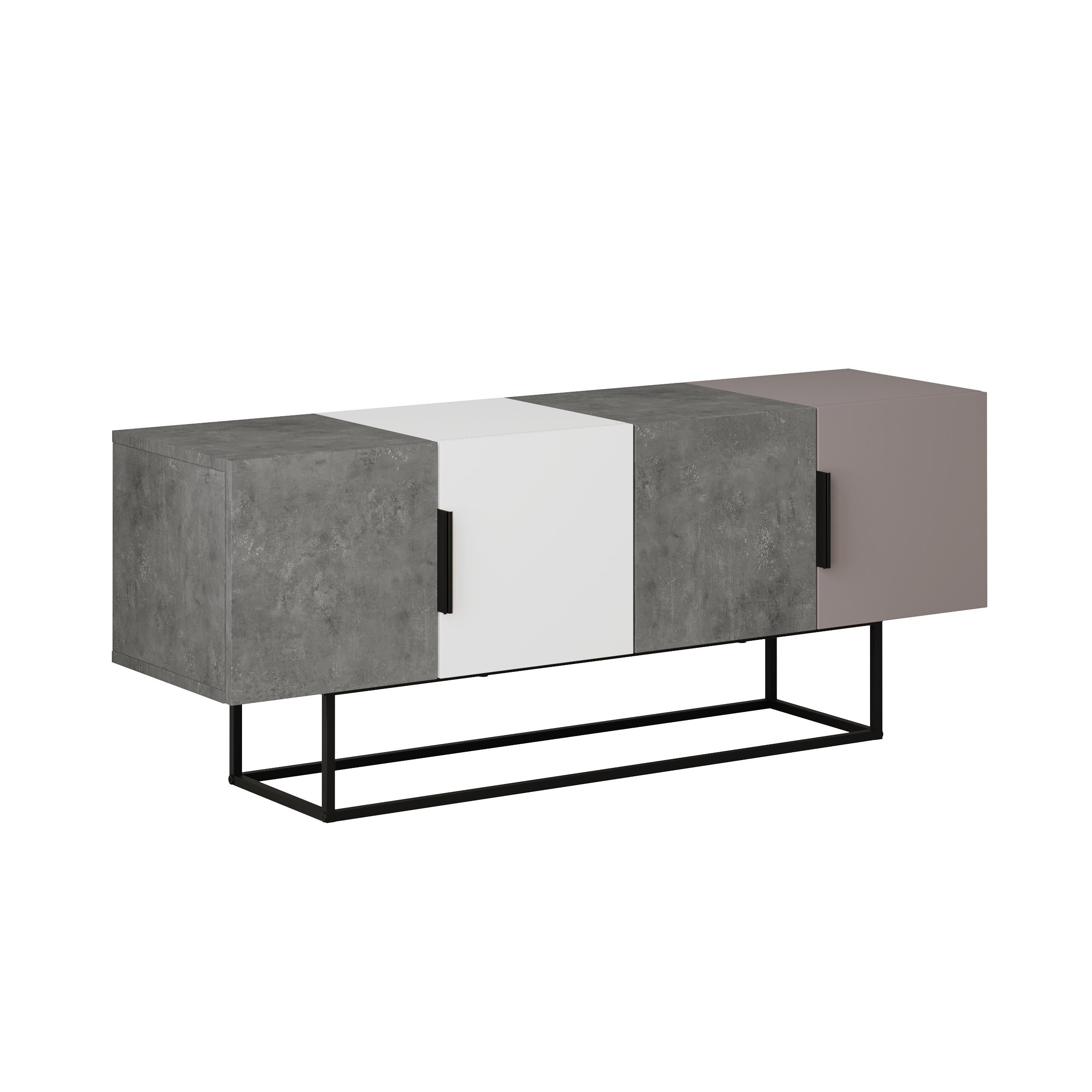 (metal Black) Retro Grey,White,Retro Grey,Light Mocha