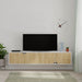 Spark Modern Floating Tv Stand – White - Oak