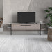 Otis Modern TV Stand Multimedia Centre Metal Leg Storage 160cm – Light Mocha,White