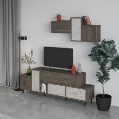 Hermes Modern TV Stand Multimedia Centre TV Unit With Storage Cabinet 171.2 cm – Dark Coffee,Lagina