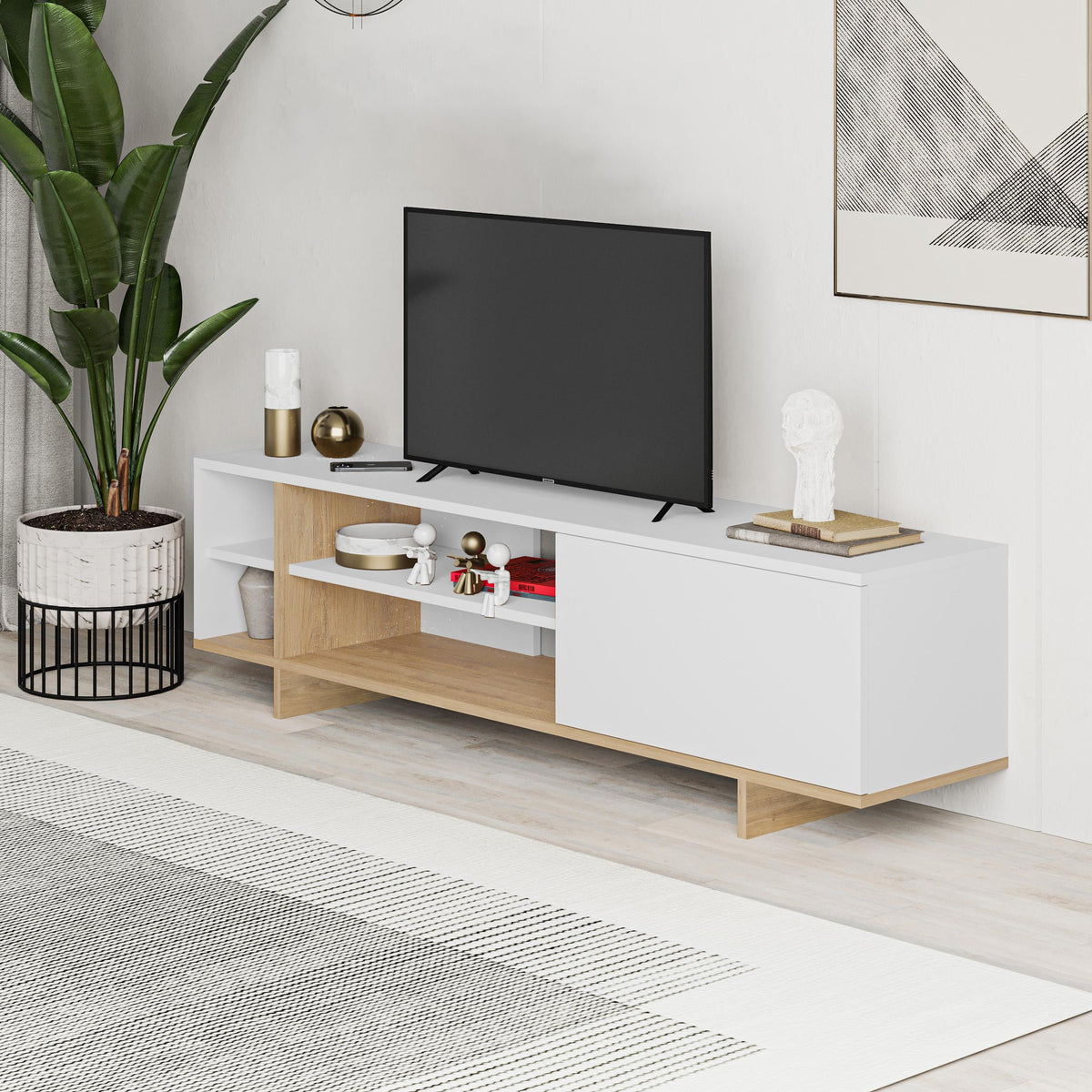 Stockton TV Stand with Storage and Shelves