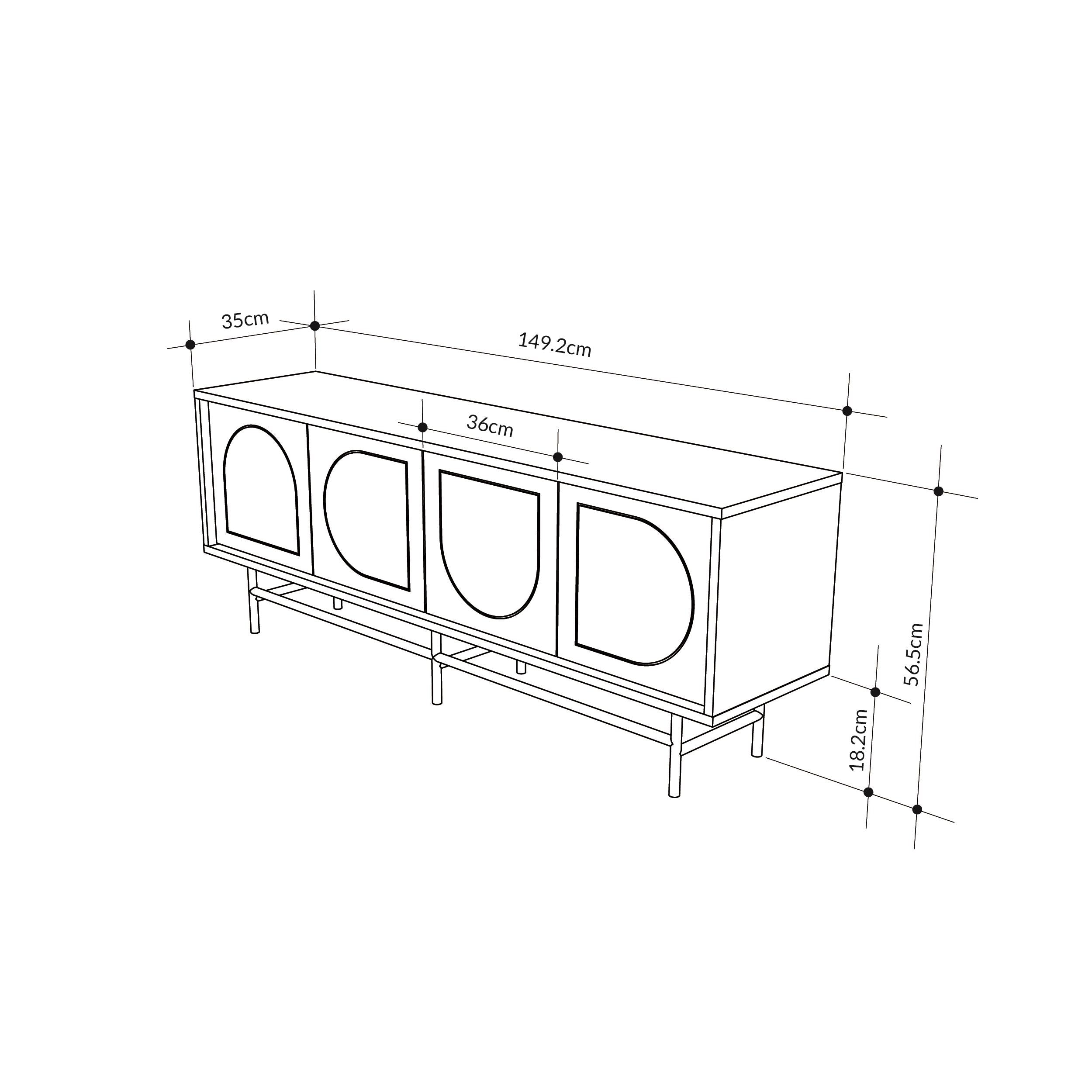 142cm TV Stand – Oak & Moss Effect | Joji - Additional Image 3
