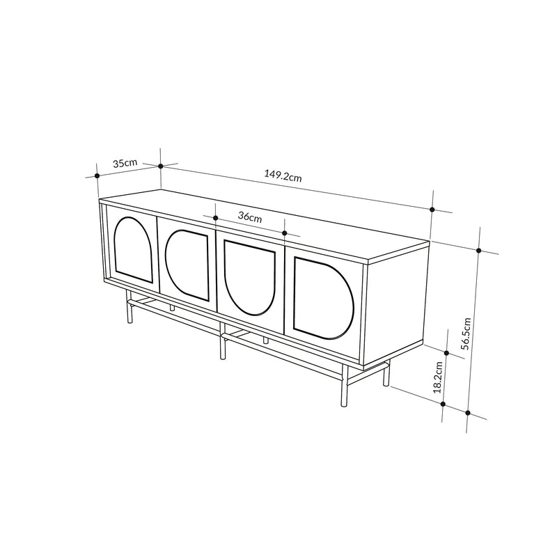 142cm TV Stand – Oak & Moss Effect | Joji - Additional Image 3
