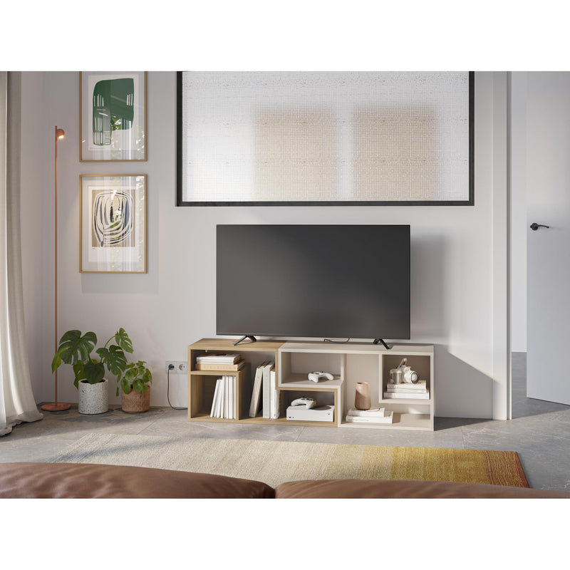 Glis Corner TV Unit – Modern TV Stand with Adjustable Shelves