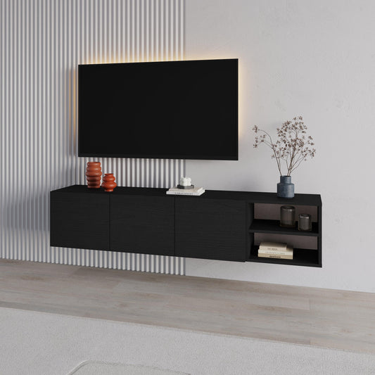 Conrad TV Unit – 180 cm – 3 Soft Close Doors Wall Mounted Entertainment Centre
