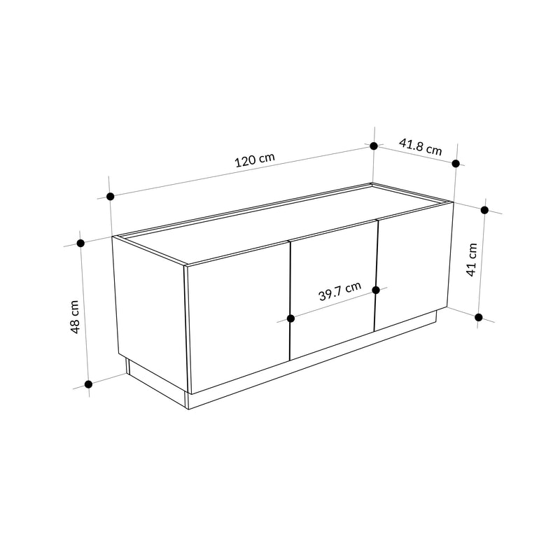 120cm TV Stand – Oak Effect | Dione - Additional Image 3