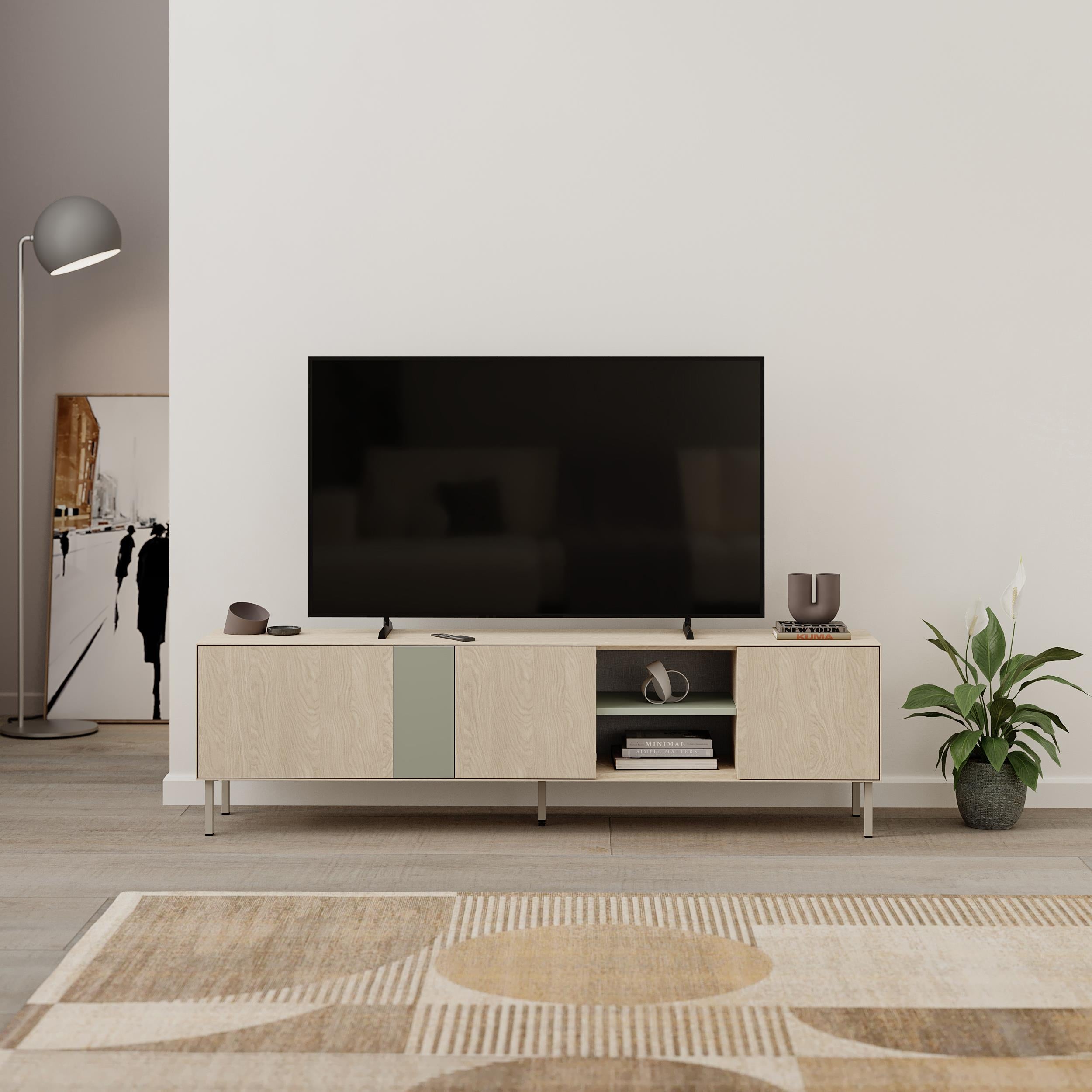 Vena TV Unit 3 Doors-Open Shelves - 180cm TV Unit
