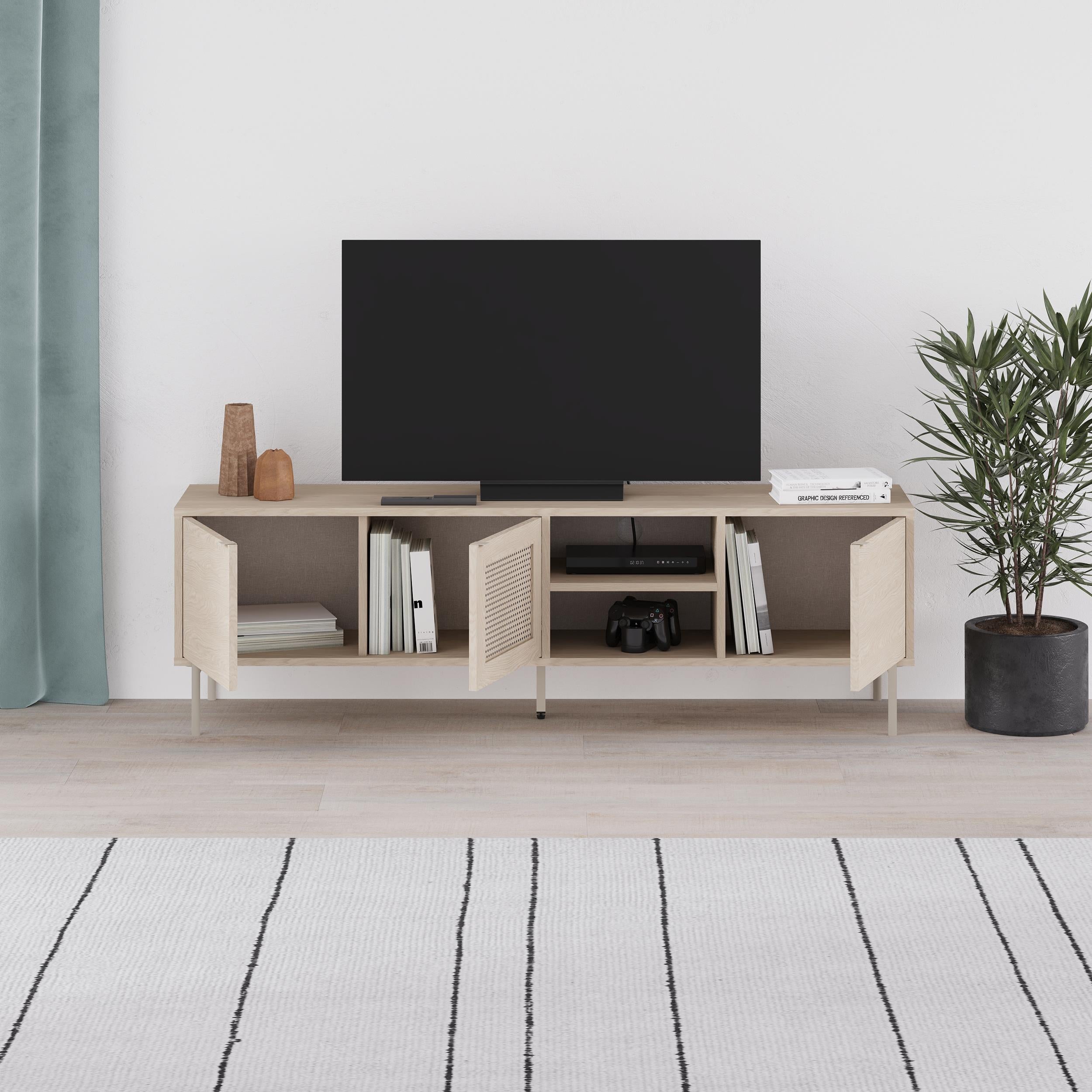 Inca Modern TV Stand - open shelf detail