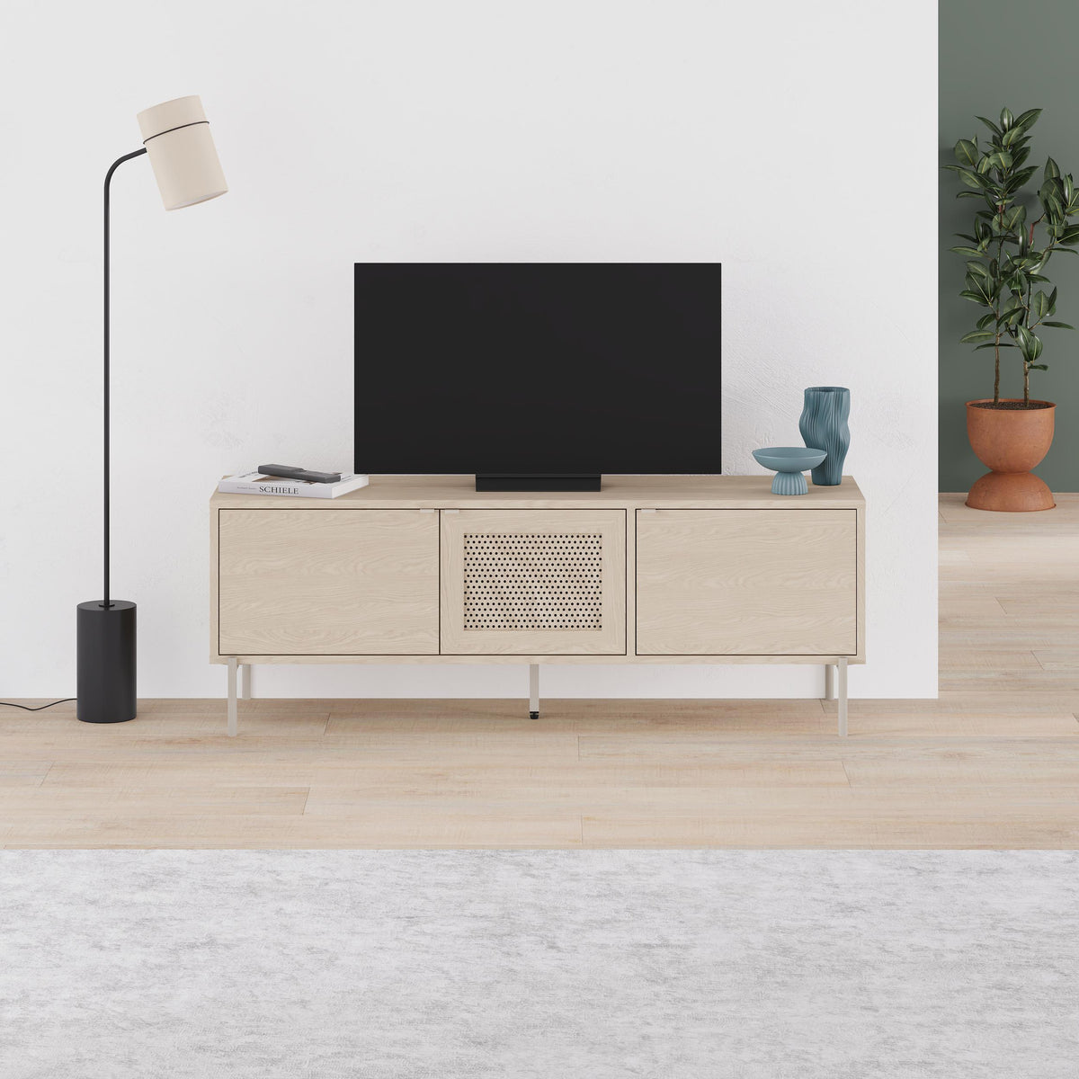 Inca Modern TV Stand - styled in a living room setting