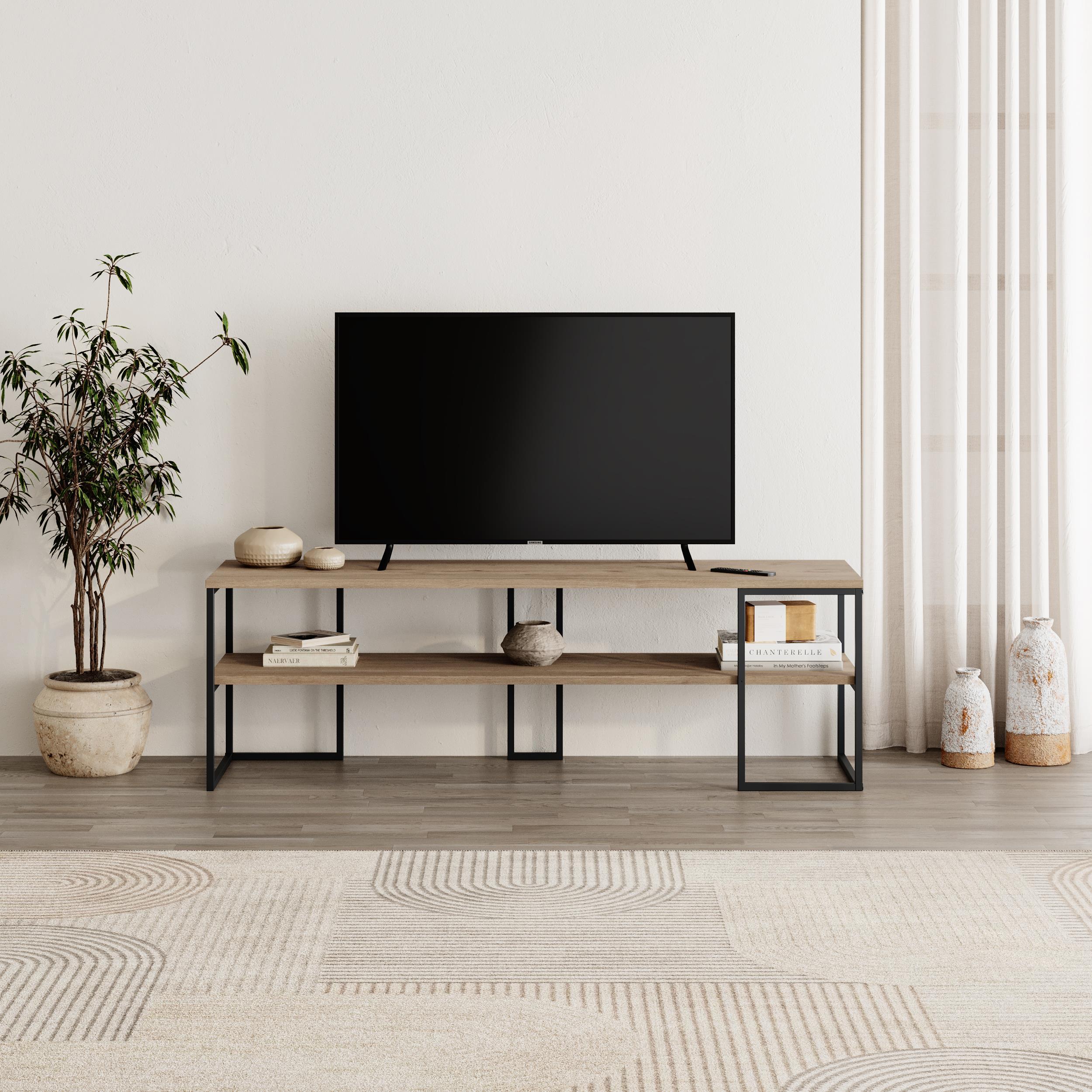 Black Friday TV Unit 140cm - 140cm open shelf TV unit