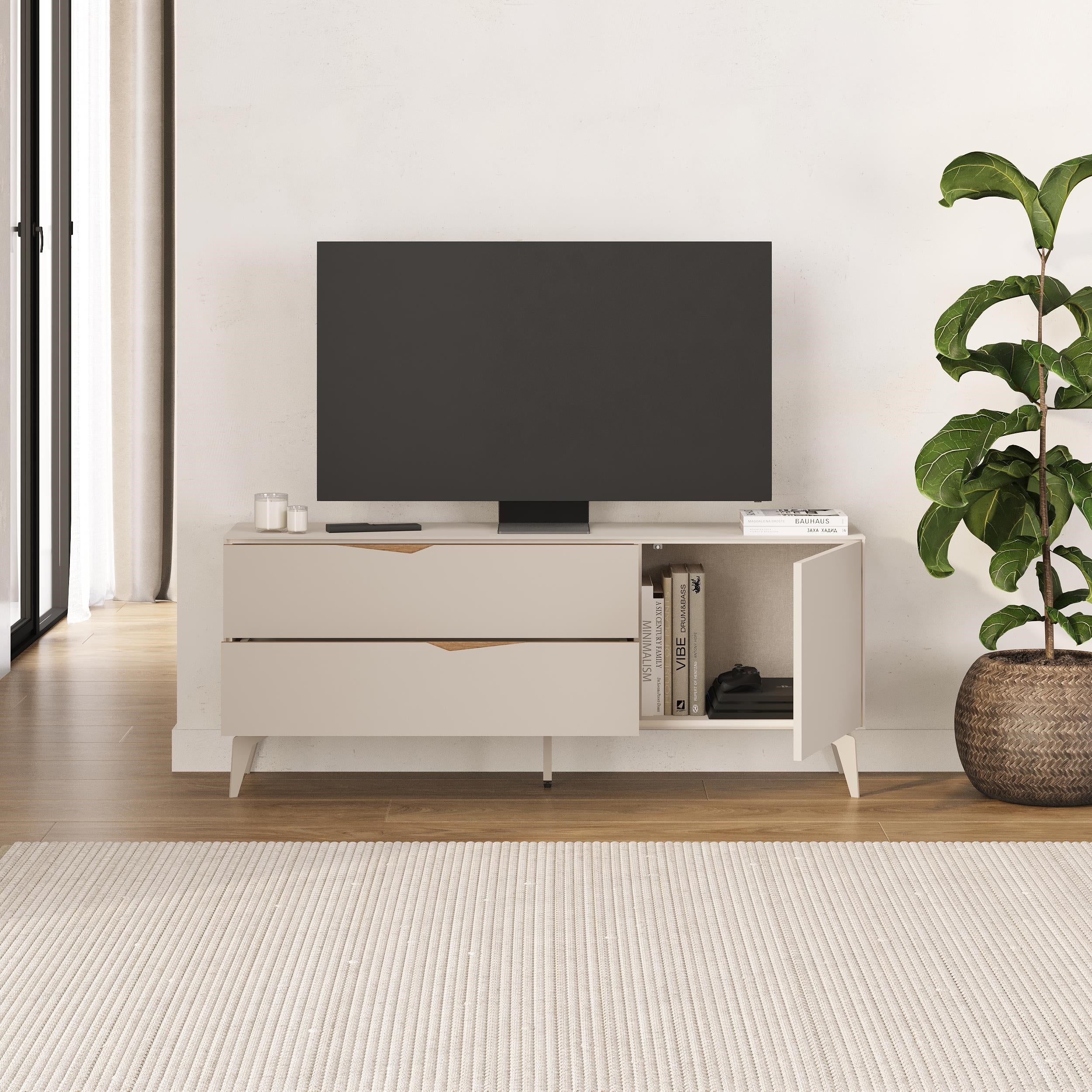 Jaden TV Unit - open drawer detail