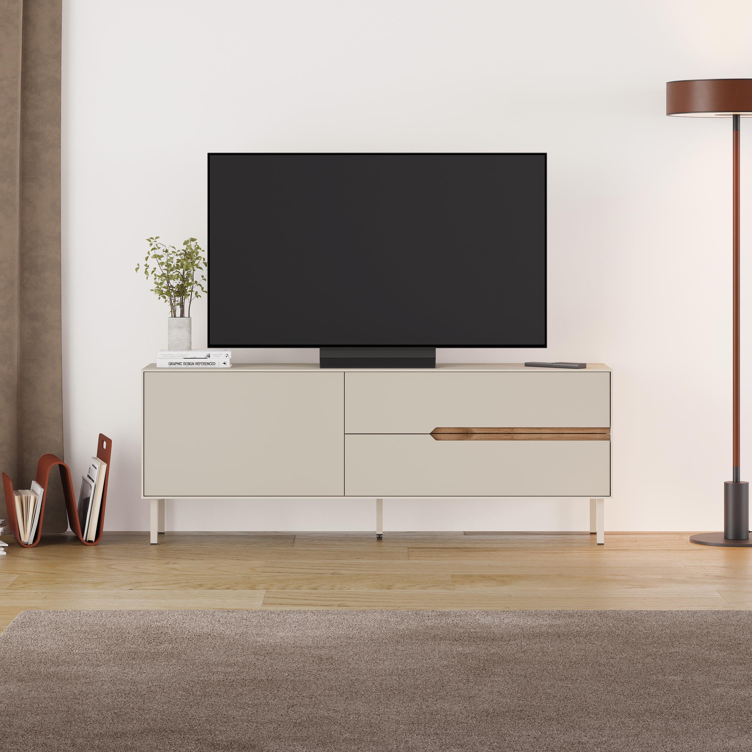 Arch Modern TV Unit - TV Unit with Angled Cutout Handles