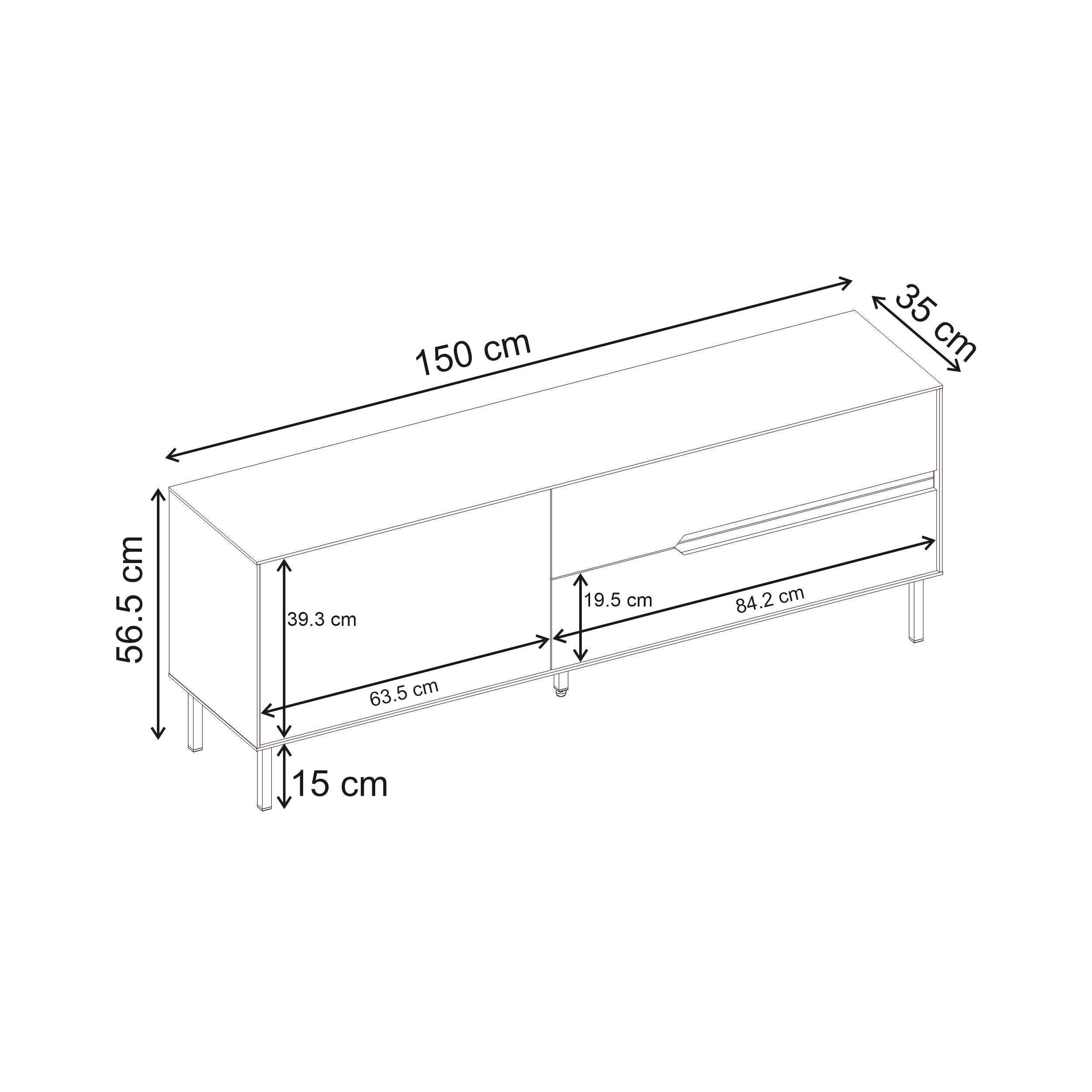 Arch Modern TV Unit - dimensions