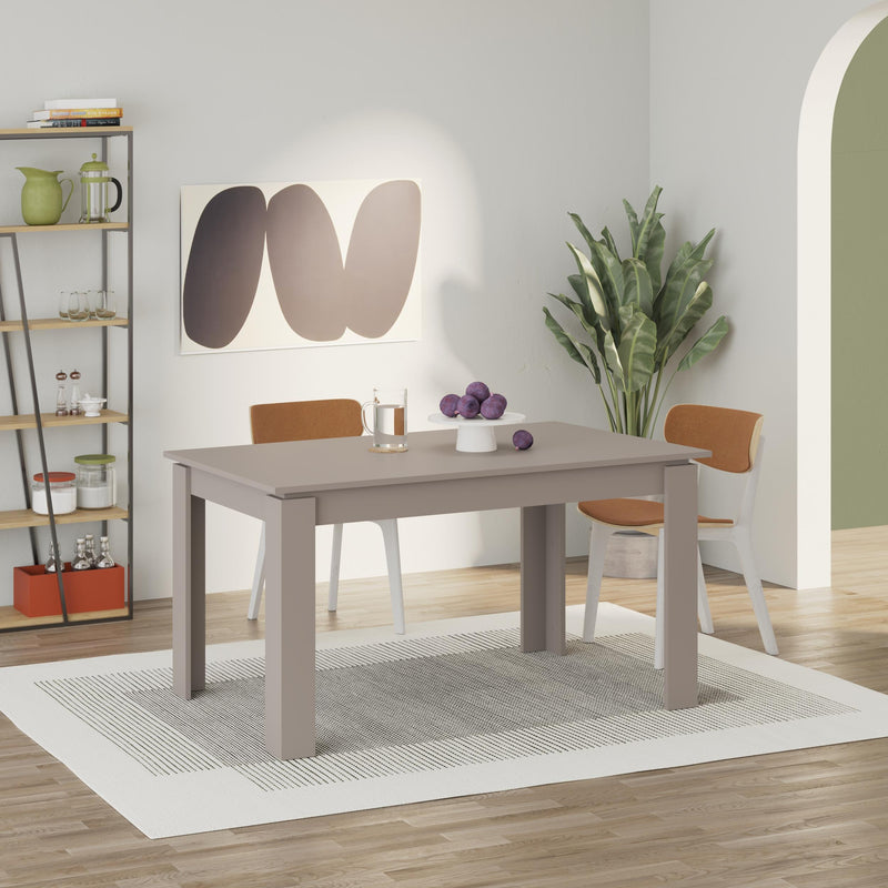 Tolmen Extendable Modern Dining Table – Light Mocha - 140/190 cm in Light Mocha