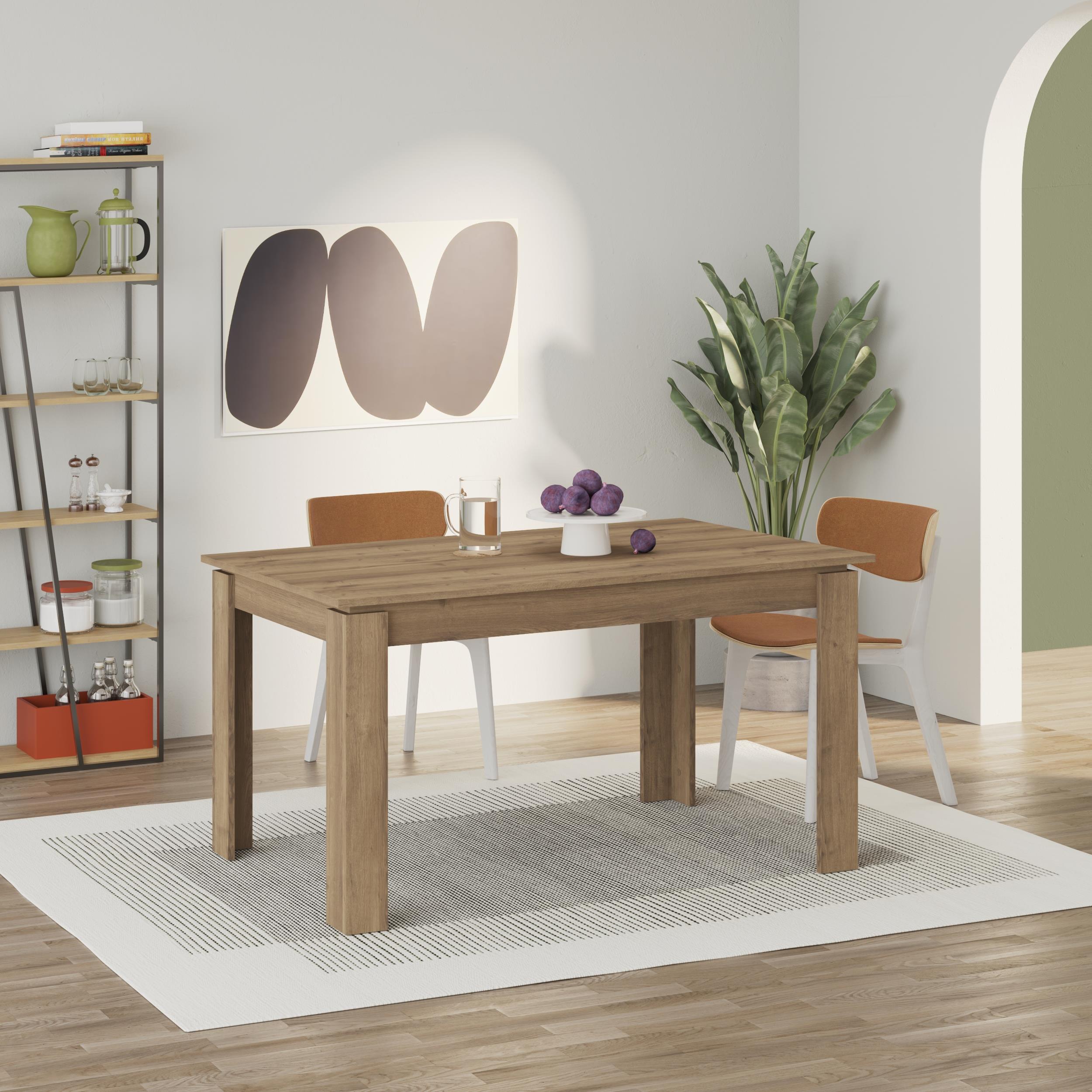Tolmen Extendable Modern Dining Table – Dark Oak (Hitit) - 140/190 cm