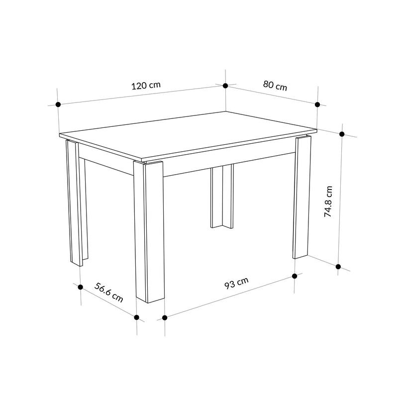 Tolmen Extendable Dining Table – 120/170 cm Modern Dining Table - Additional Image 3
