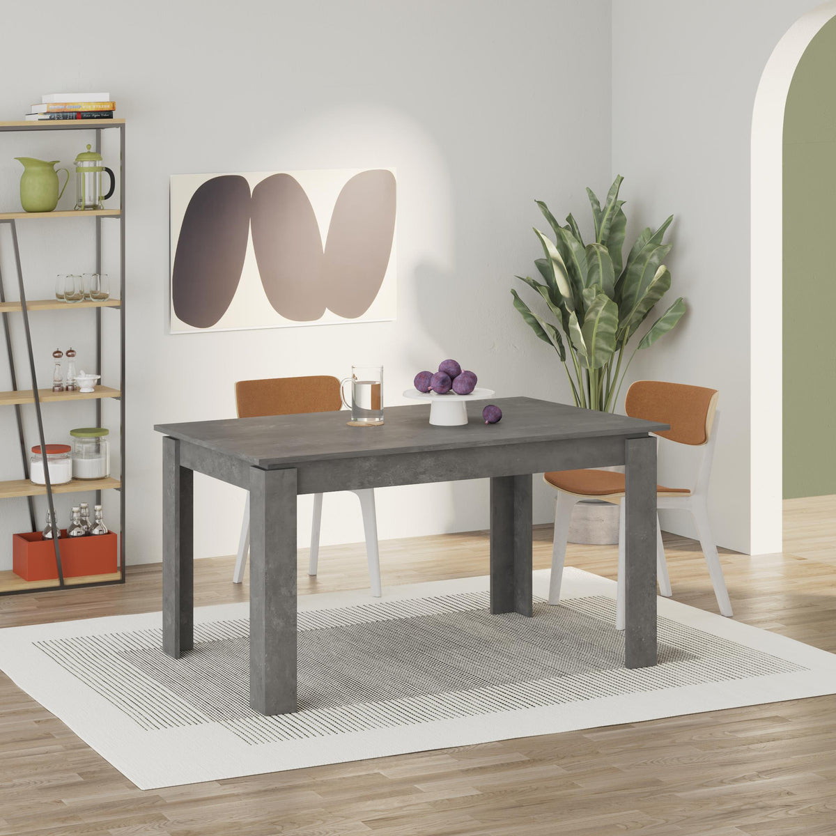 Tolmen Extendable Modern Dining Table – Retro Grey - 140/190 cm
