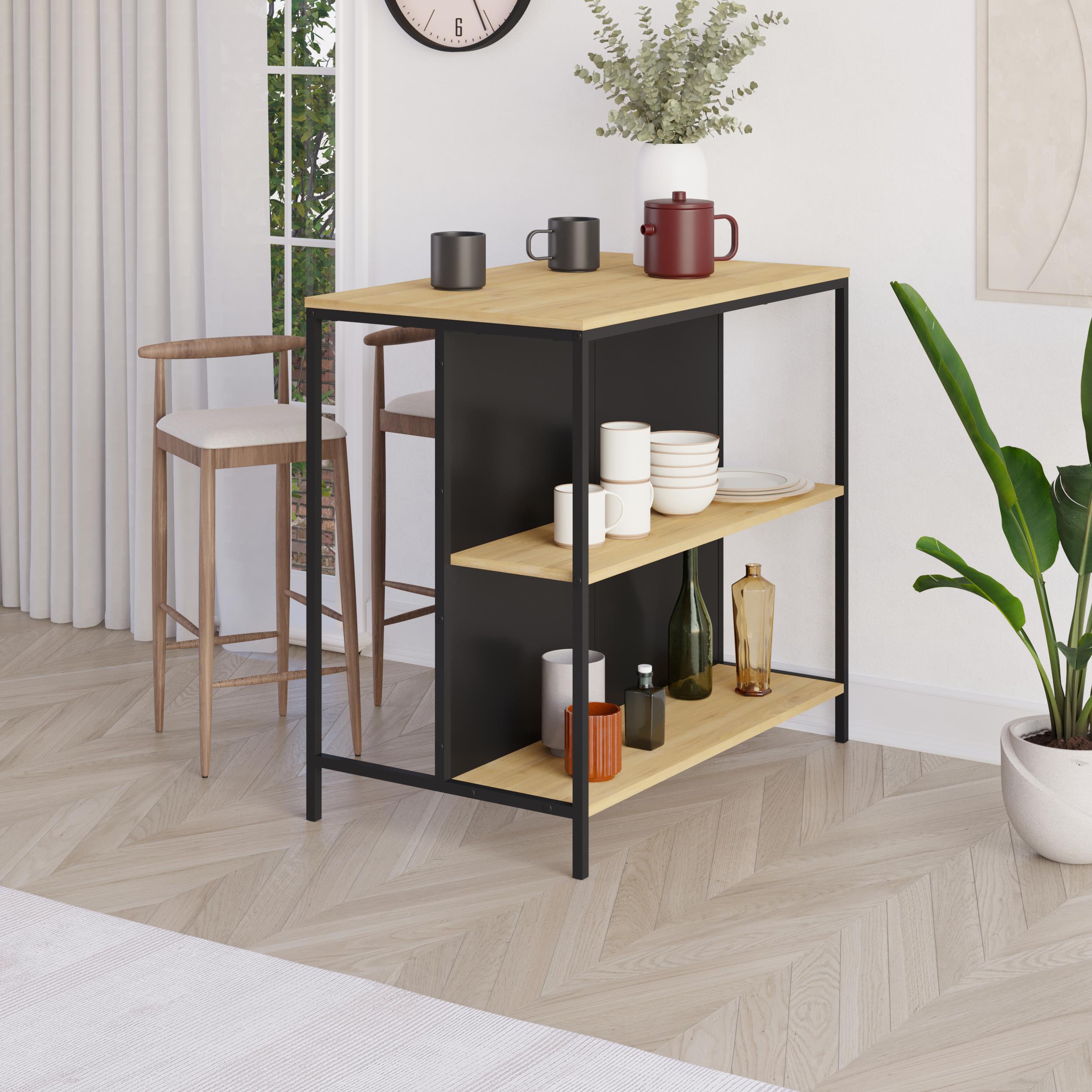 Detroit Bar Table – 100cm with Shelves