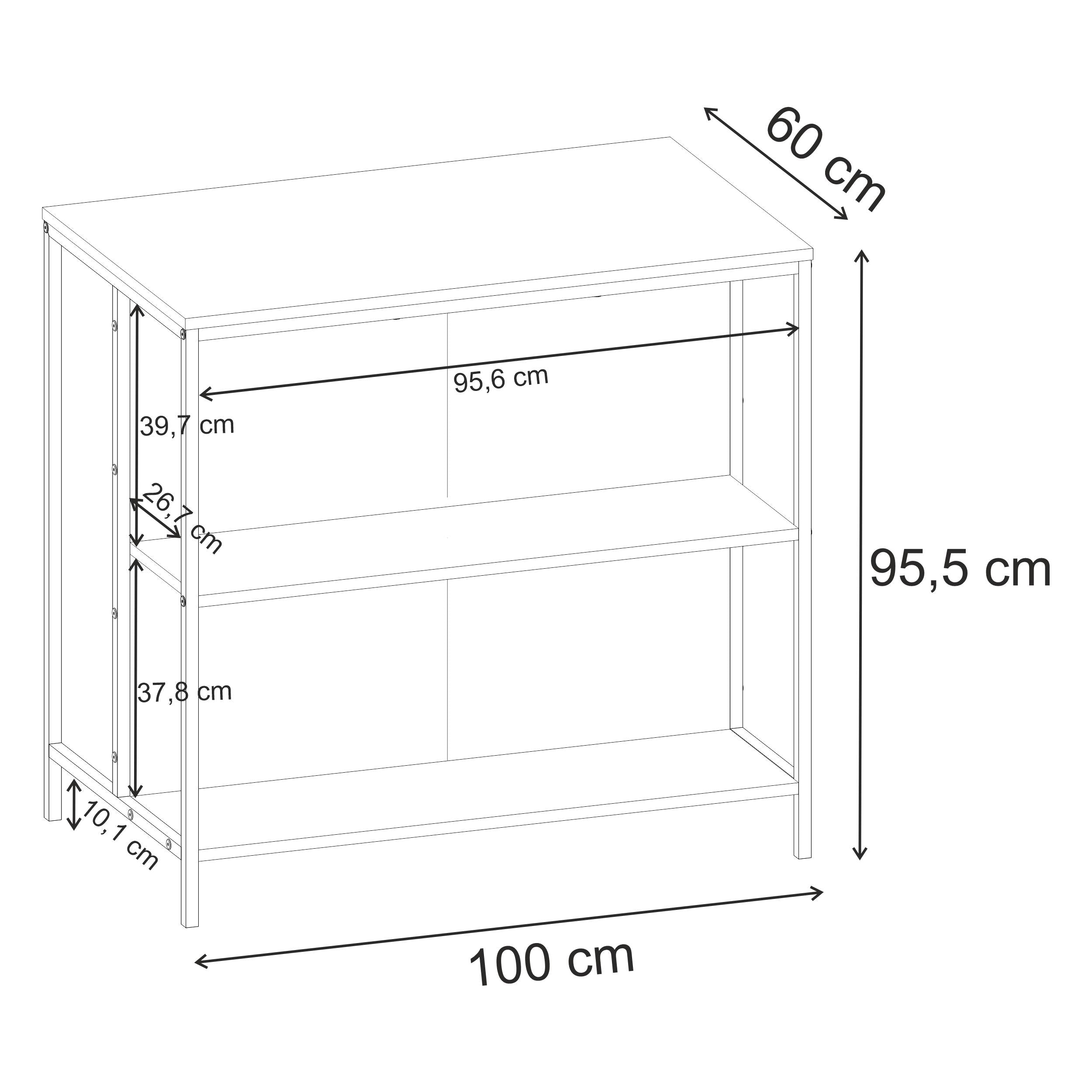 Detroit Bar Table – 100cm with Shelves - Additional Image 5