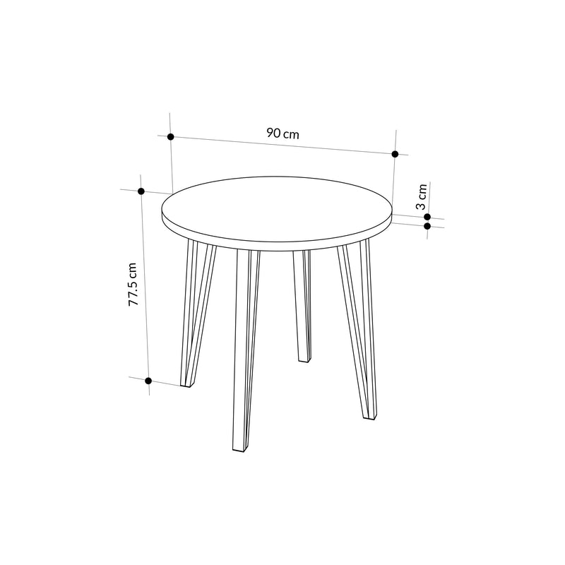 Xana Modern Round Dining Table – 4 Seater - Additional Image 7