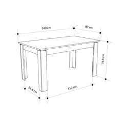 Tolmen Extendable Modern Dining Table – Sandstone - 140/190 cm - Additional Image 3