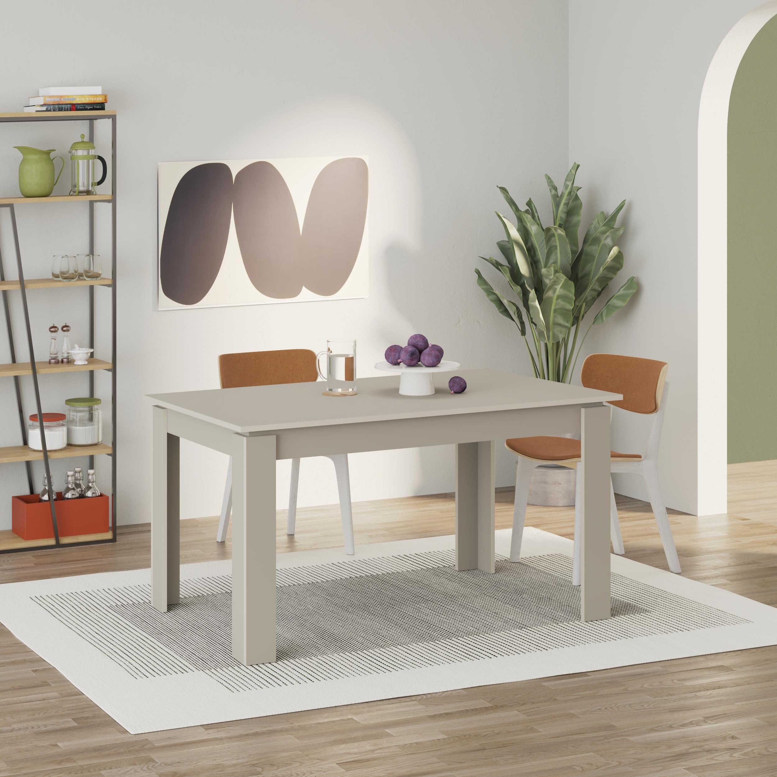 Tolmen Extendable Modern Dining Table – Sandstone - 140/190 cm