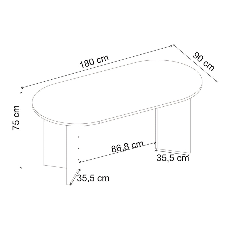 Sablin Dining Table 6 seater 180x90cm - Additional Image 12
