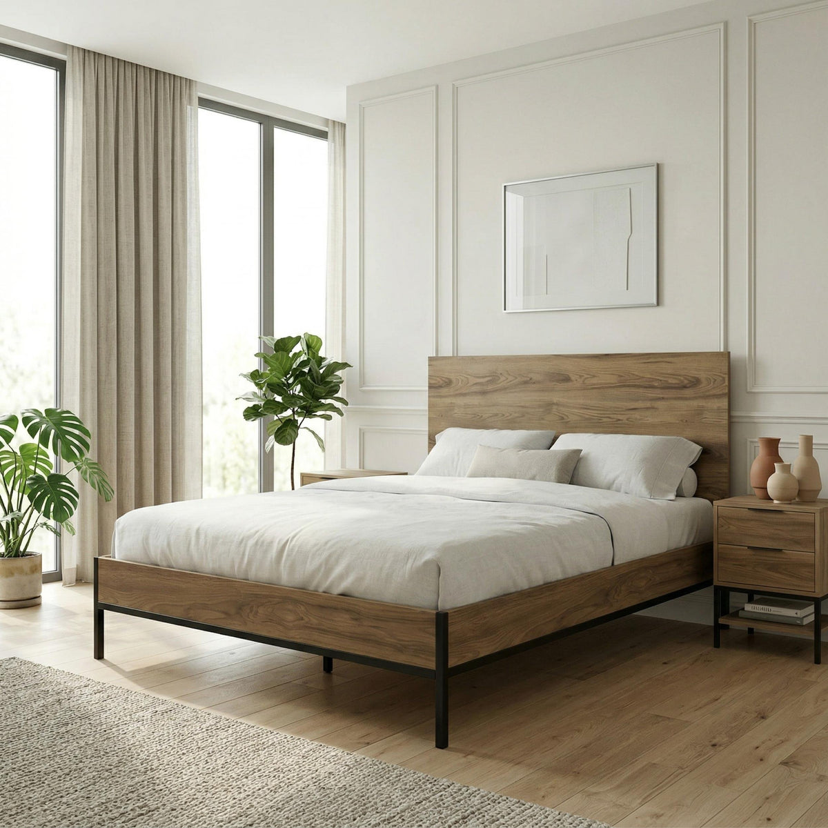 Mars Modern Bed Frame Deep Oud
