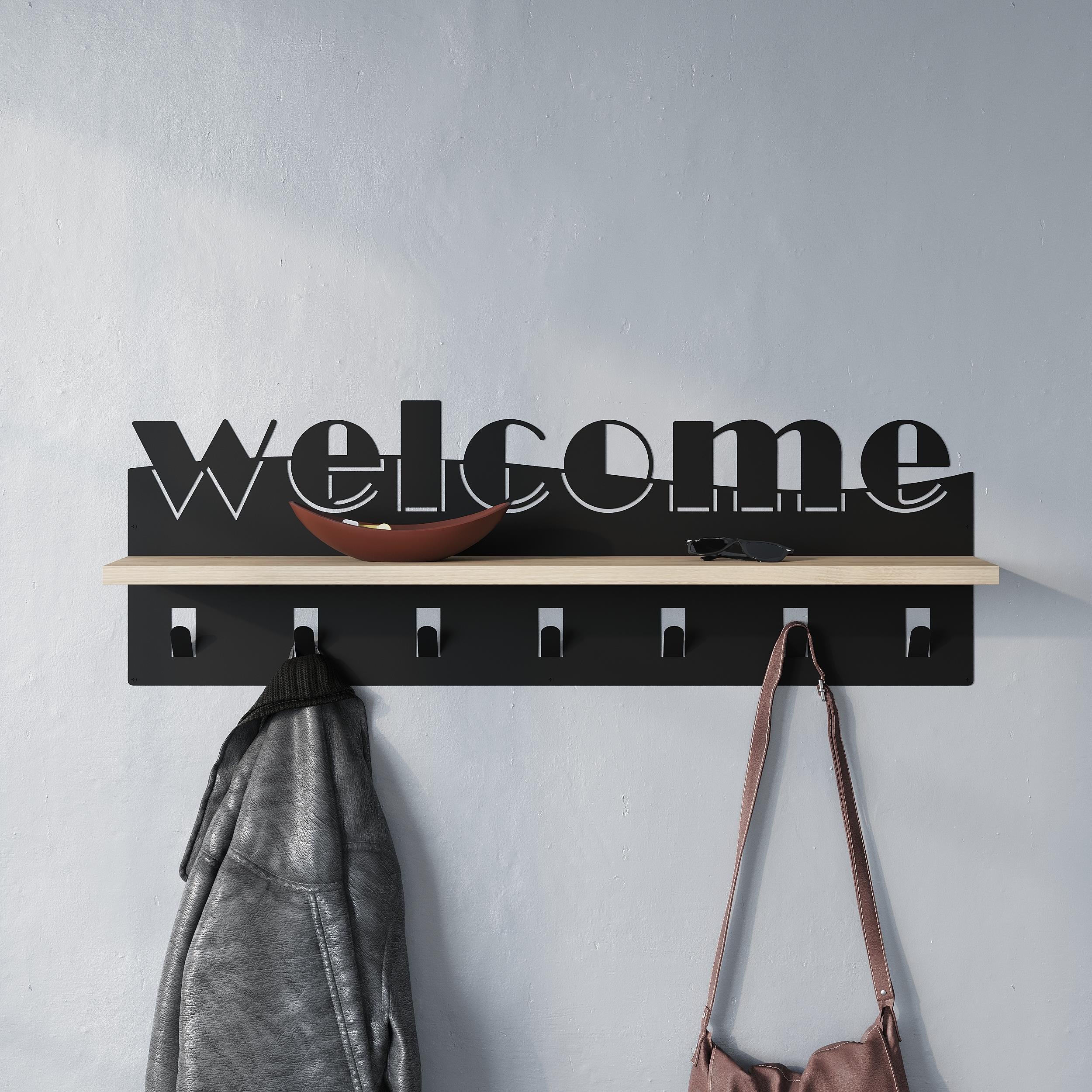 Welcome Hallway Coat Hanger Rack additional view