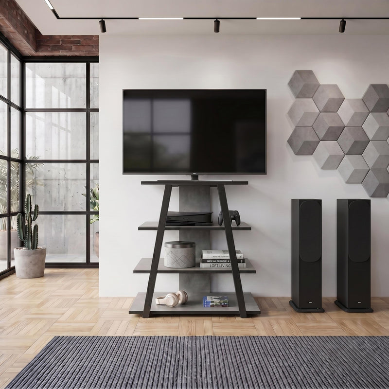 Lyno Angled Mini TV Entertainment Unit with Open Shelves - Additional Image 17