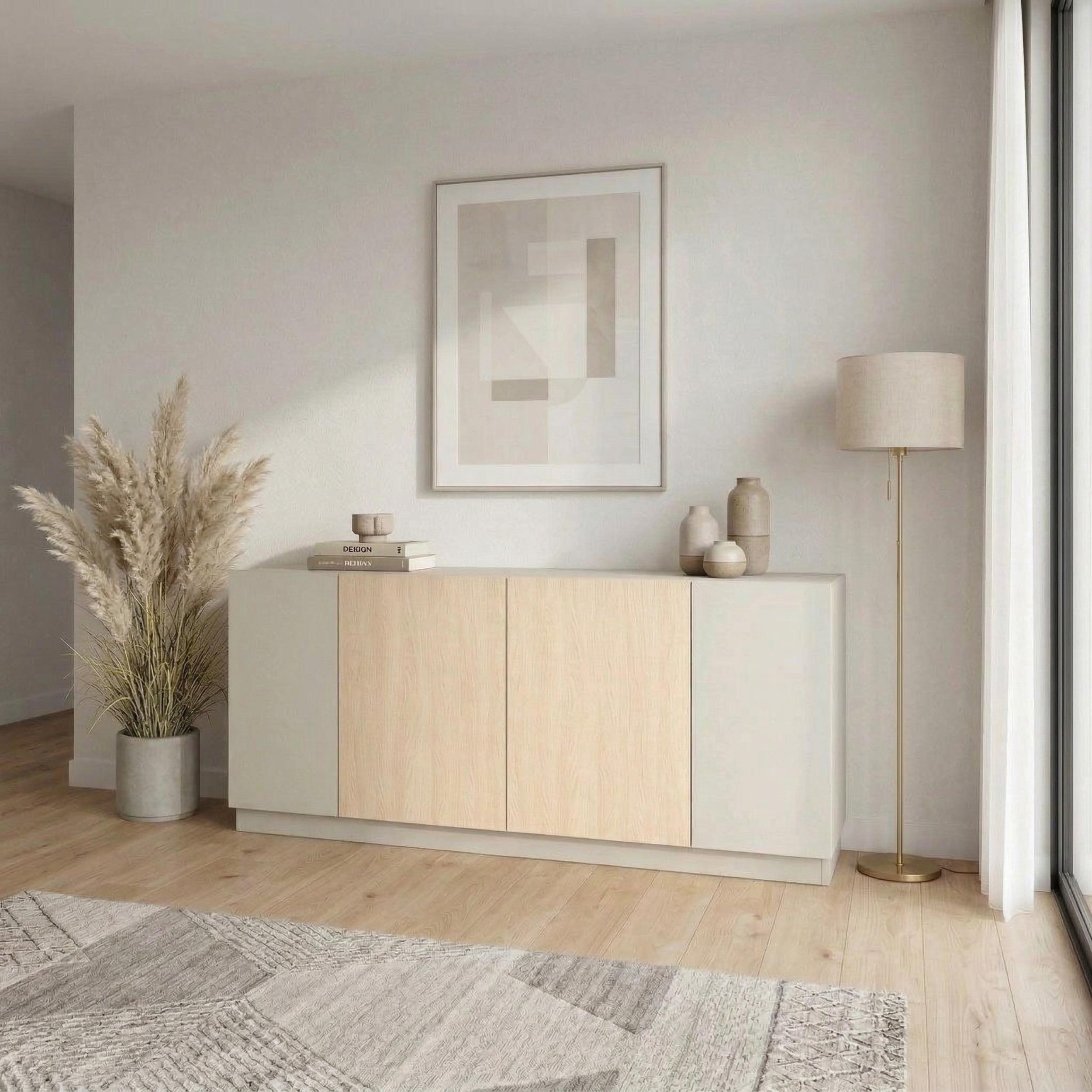 Victor Console Sideboard 4 Doors styled in a living room