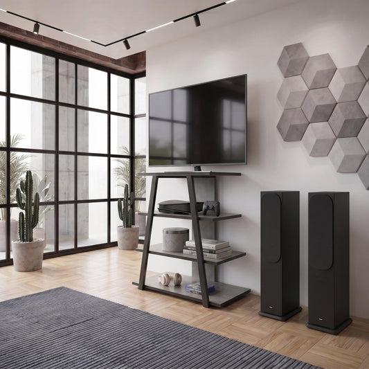 Lyno Angled Mini TV Entertainment Unit with Open Shelves