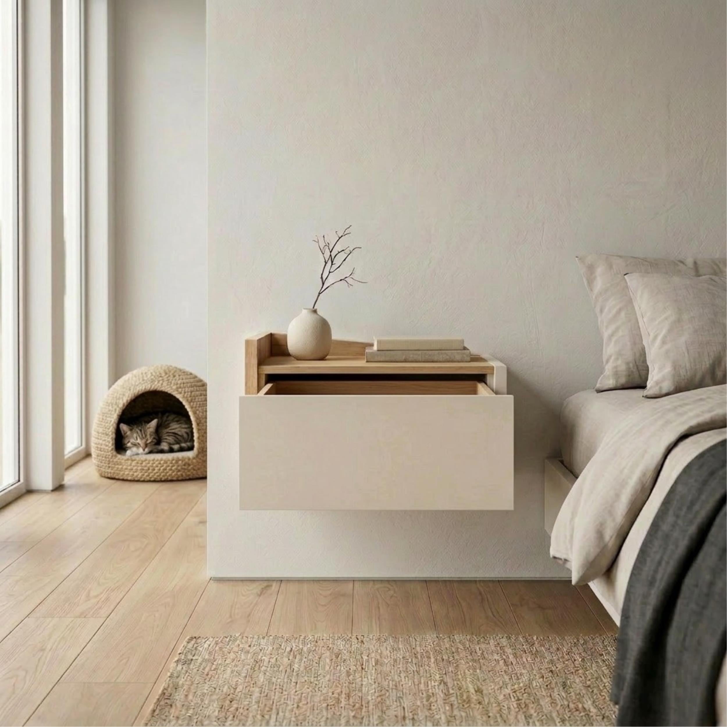 Diago Floating Bedside Table Left - additional view