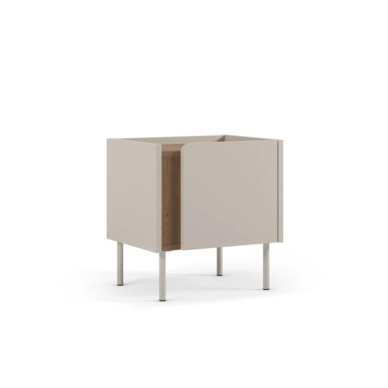 Norm Modern Bedside Table with Soft-Close Door Storage and Metal Legs - Additional Image 1