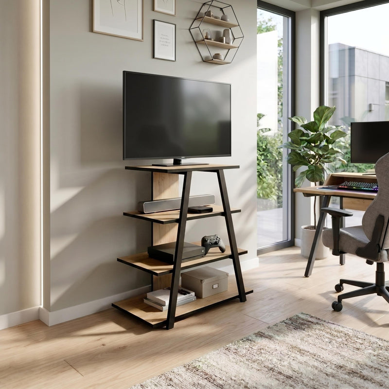 Lyno Angled Mini TV Entertainment Unit with Open Shelves