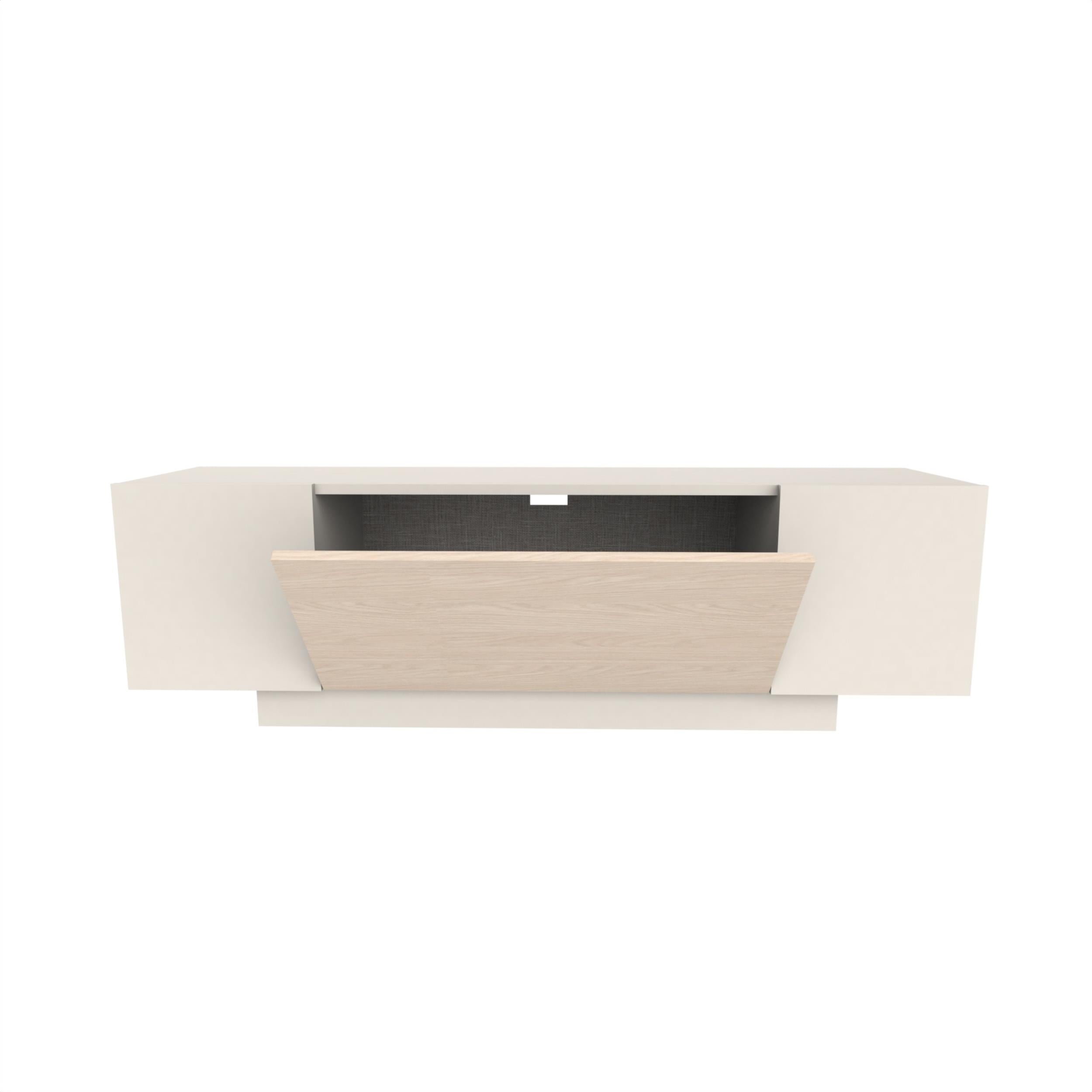 Victor TV Unit Sandstone-Sonoma Oak-White close-up detail