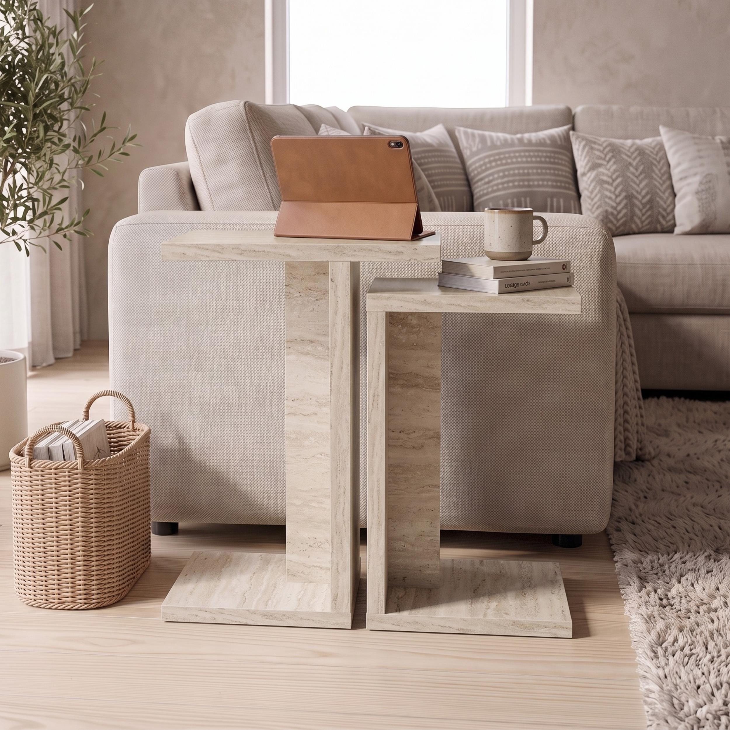 Nero C-Shaped Multipurpose Nesting Side Table - Additional Image 19