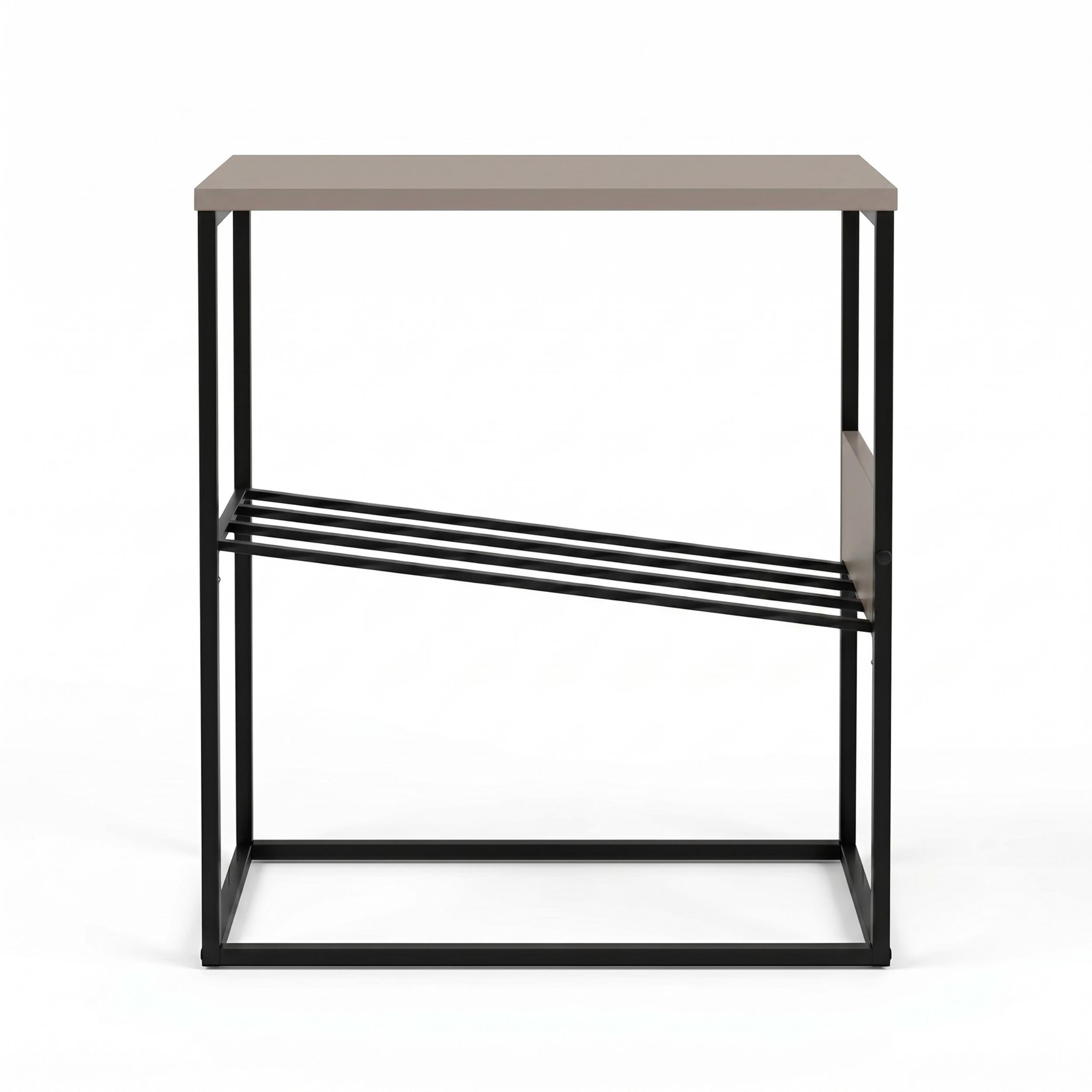 Tenol Modern Side Table with Metal Angled Shelf - Additional Image 10